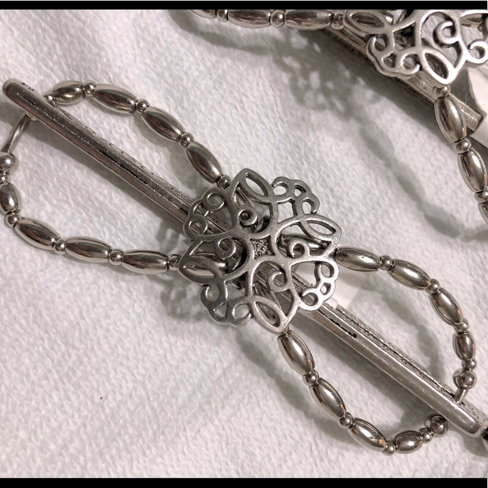Silver filigree design Flexi hair clip
